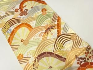 波車に花模様織出し袋帯